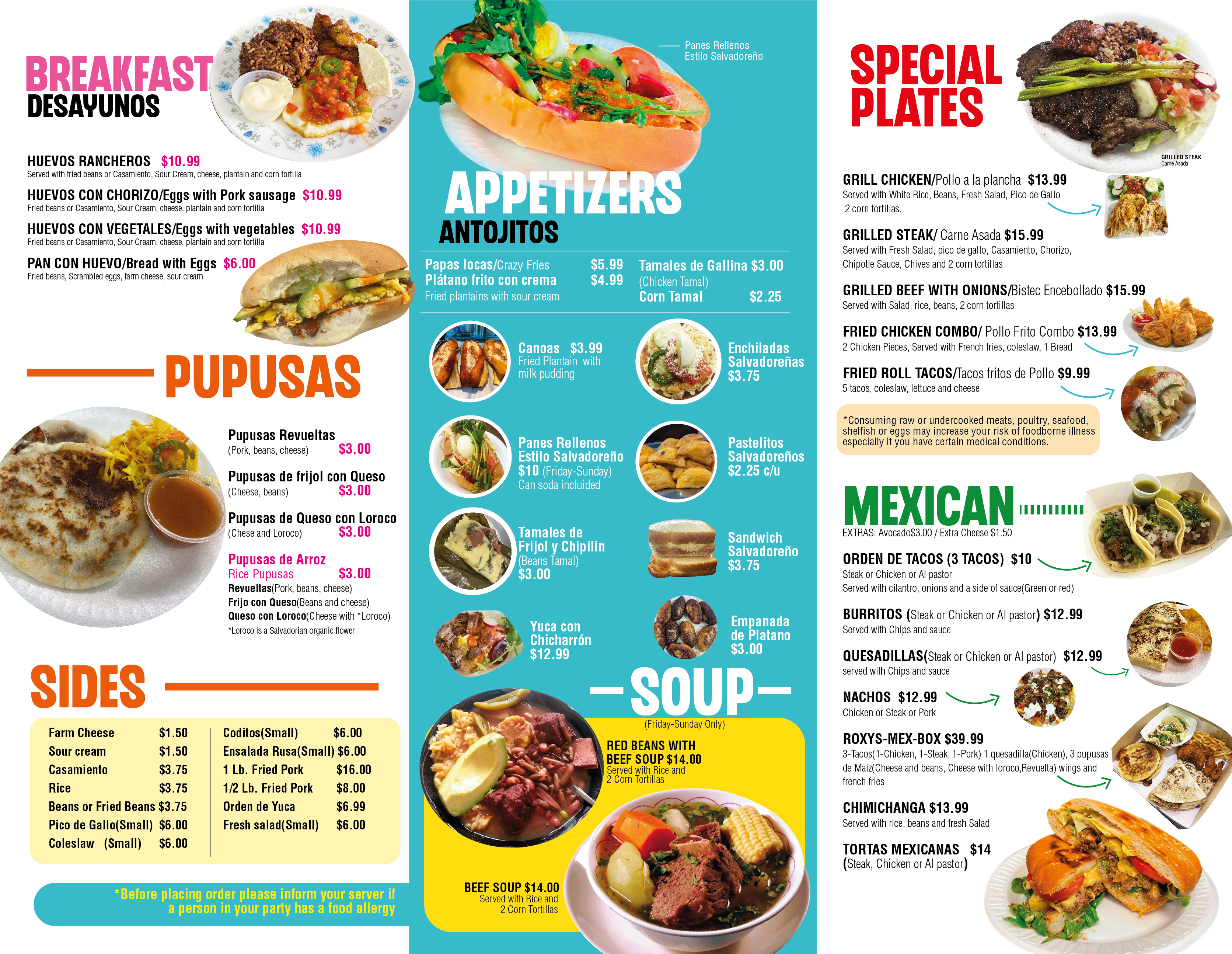 roxys bakery menu